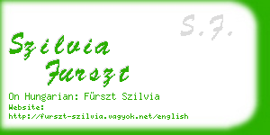 szilvia furszt business card