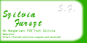 szilvia furszt business card